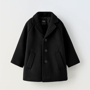 Zara Boys Black Texture Coat